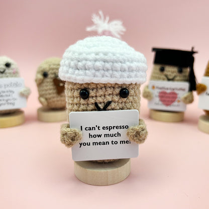 New Cute Positive Energy Pickle Doll Knitting Kids DealSniper.net Coffee Cup 1PCS