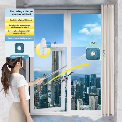Glass Wiper High-rise Outer Window Double-sided Cleaner House DealSniper.net Manual and a cotton head