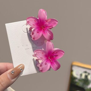 High Sense Plumeria Rubra Seaside Holiday Barrettes Beauty DealSniper.net 3 Small Size Rose Red 4cm 2PCS