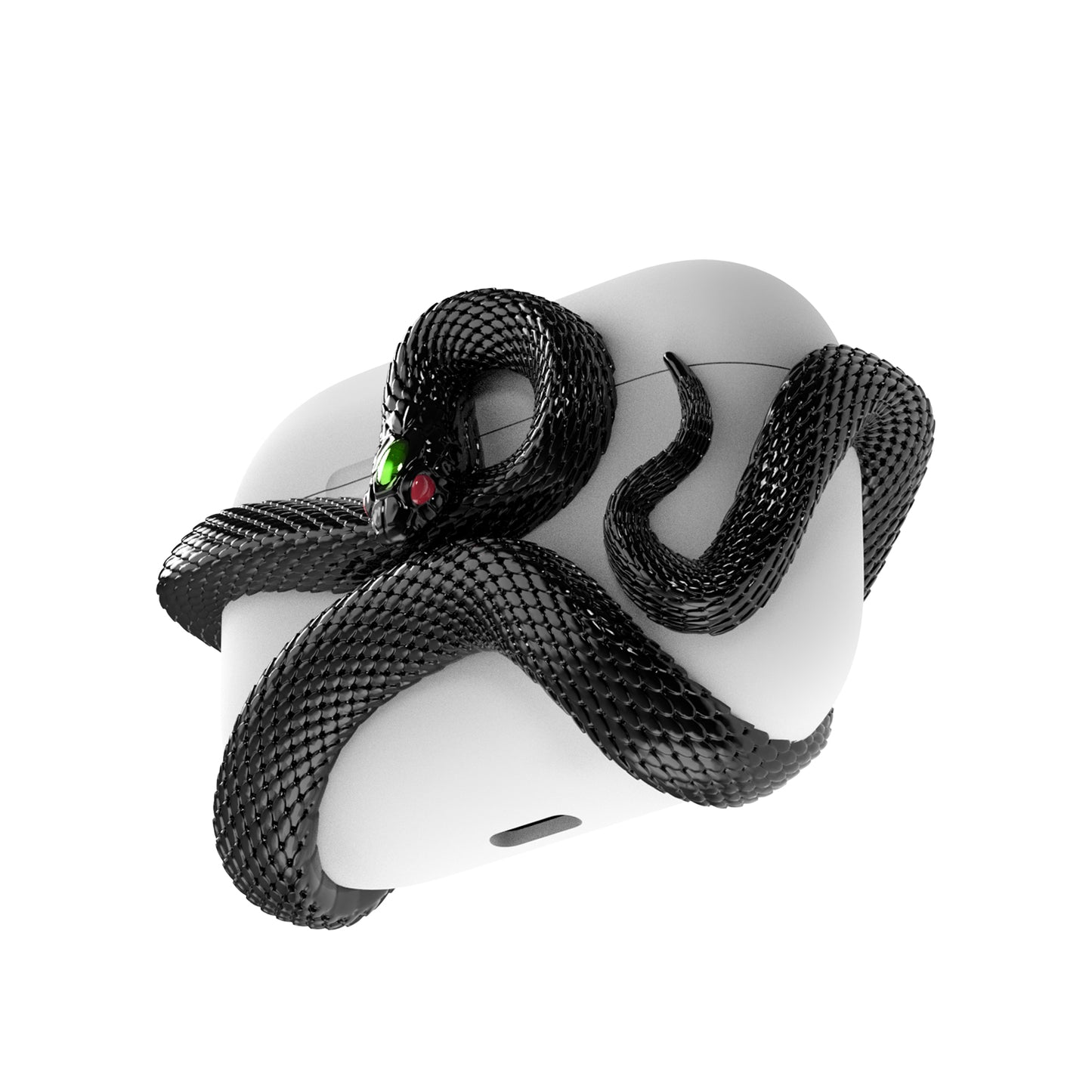 Creative Horrible Snake Wireless Earphone Case Headset Protective Case Electronics dealsniper-net Black AirPods Pro