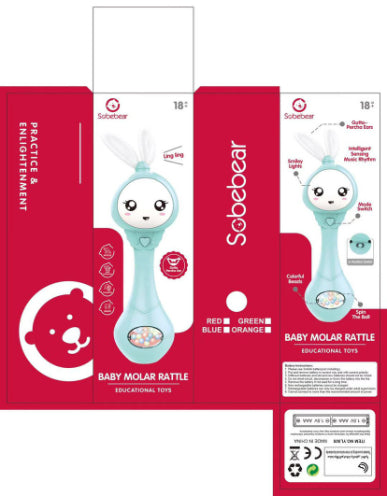 Baby educational toys can chew teether Kids DealSniper.net Light Blue English box