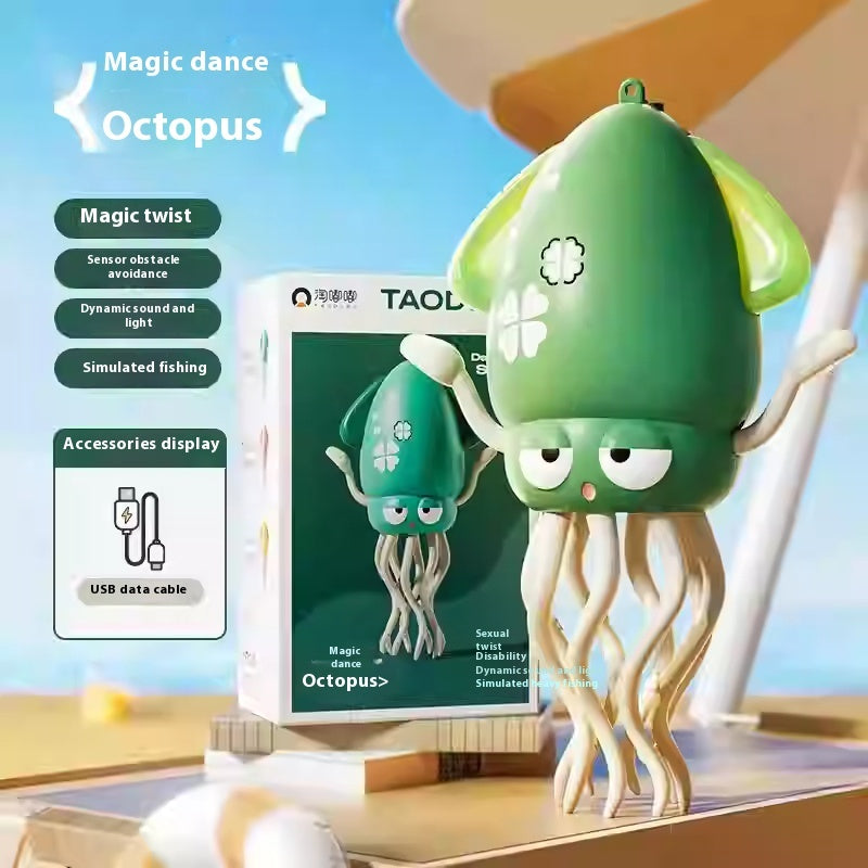 Octopus Automatic Sensing Obstacle Avoidance Puzzle Toy Kids DealSniper.net Green base