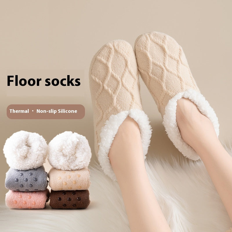 Winter Warm Short Cotton Slipper Socks Unisex Fluffy Socks Women dealsniper-net