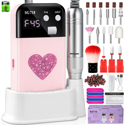 Electric Nail File For Shaping Removing & Polishing Gel Nails Beauty dealsniper-net Pink Heart shape