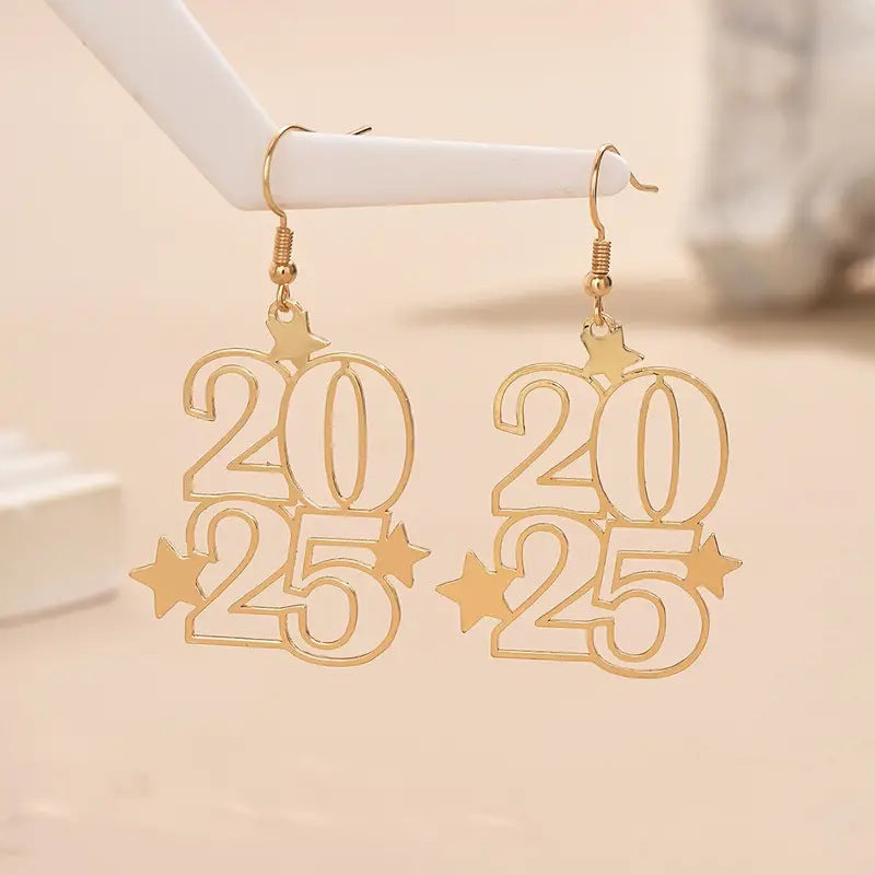 New Creative Gloden Number Dangle Earrings Jewelry dealsniper-net