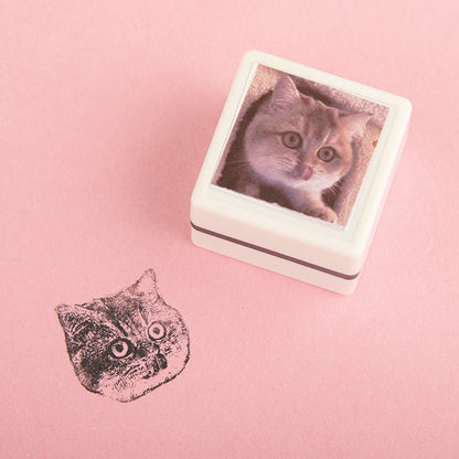 Custom-Made Pet Portrait Stamp DIY For Dog Figure Seal Pets Gym From House Offwhite with black border