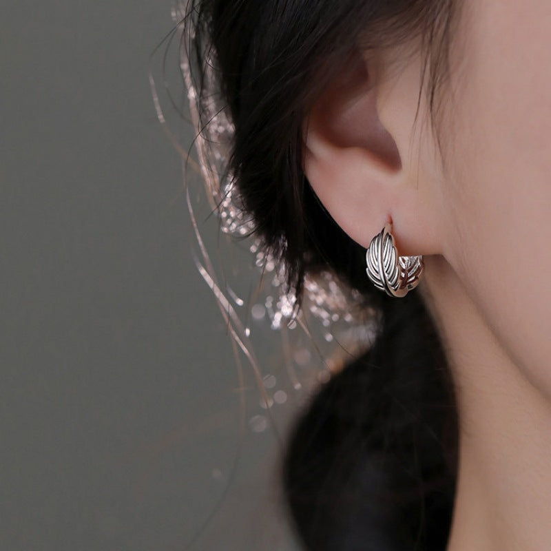 Delicate Feather Women Earrings Ins Style Niche Designed Jewelry Gym From House