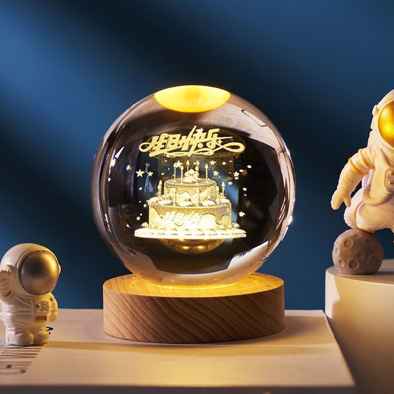 Luminous Starry Sky And Planets Moon Moon Crystal Ball Holidays DealSniper.net