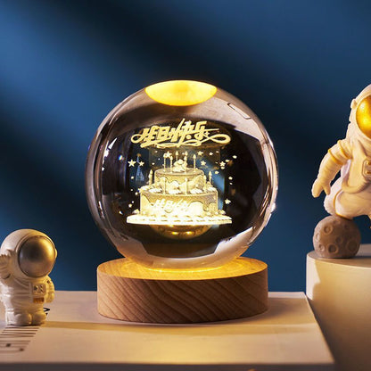 Luminous Starry Sky And Planets Moon Moon Crystal Ball Holidays DealSniper.net