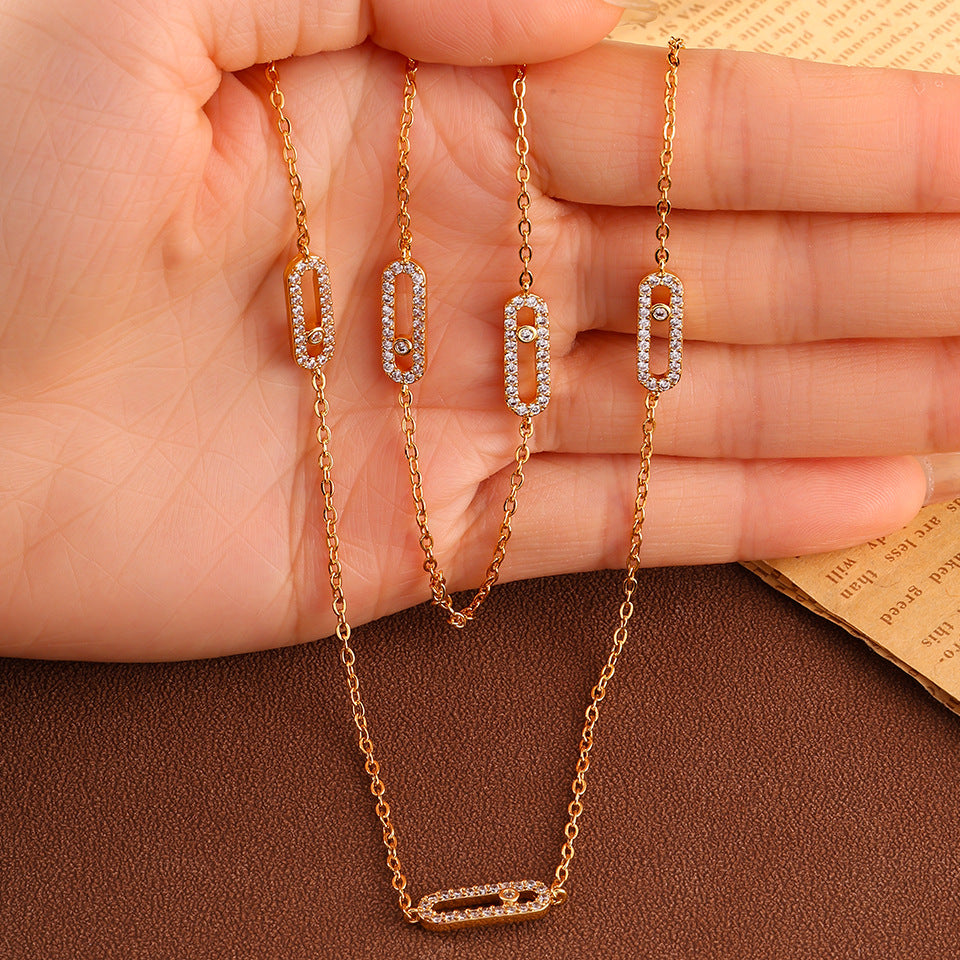 Cross-Border Classic Square-Shaped Light Luxury High-End Necklace Jewelry Gym From House