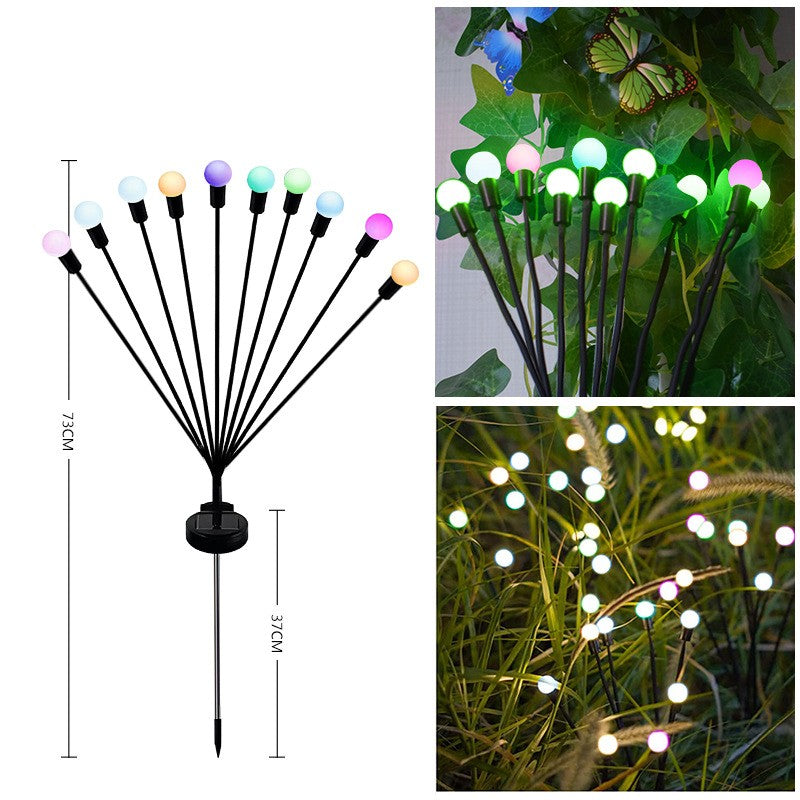 LED Pneumatic Firefly Ground Plug-in Lamp Garden dealsniper-net Colored light 12heads