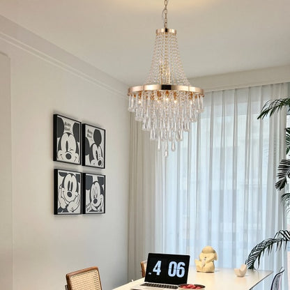 Golden Crystal Chandelier, Large Modern Luxury Chandelier