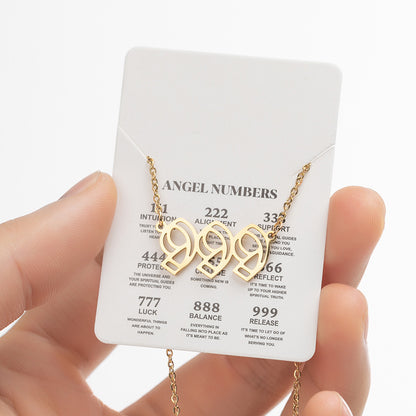 Women's New Angel Lucky Digital Pendant Necklace