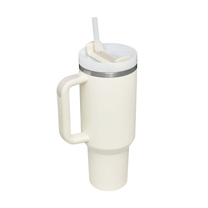 Valentines Day Gift Thermal Mug 40oz Straw Coffee Insulation Cup Holidays dealsniper-net Cream white 1200ML