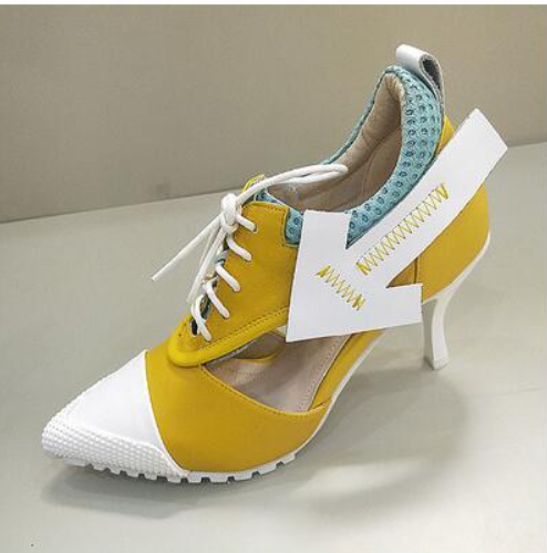 White Lace-up Personality Fashion Casual Sports High Heels Women Women dealsniper-net Style D 34