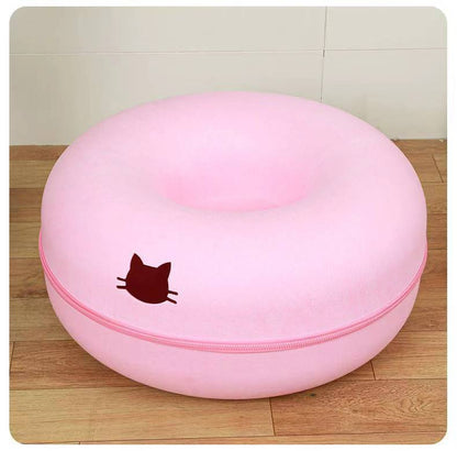 Pet Bed Comfortable Round Cat Tunnel Pets Gym From House Cat Pink Window 50x50x20cm