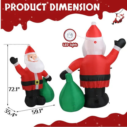 6 FT Lighted Christmas Inflatable Decoration Inflatable Santa Claus