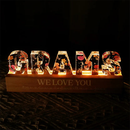 Mother's Day Custom Flower Printed LED Night Light Creative Home Decor Gym From House