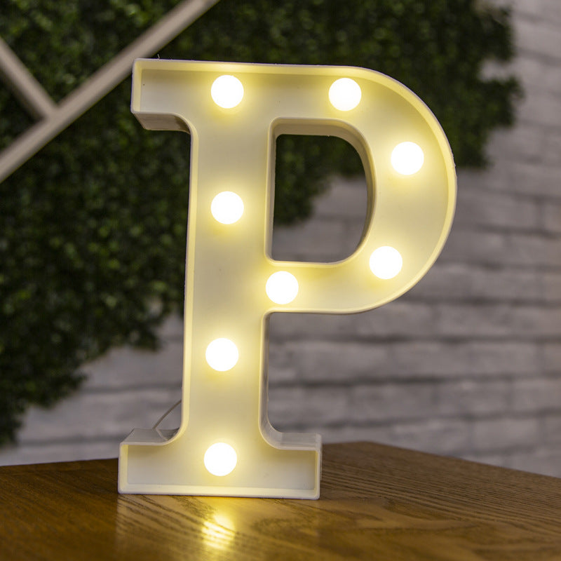 26 Letters White LED Night Light Marquee Sign Alphabet Lamp Home dealsniper-net P