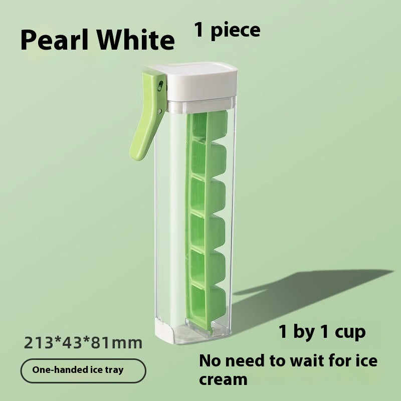 Ice Cube Mold Household Ice Maker Food Grade Press Ice Tray Kitchen dealsniper-net Pearl White 1PC