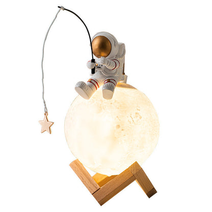 Astronaut Figurines Home Decoration Resin Space Night Light Home Decor DealSniper.net Gold USB