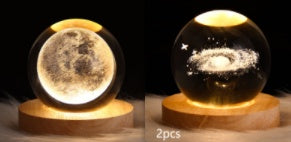 Luminous Starry Sky And Planets Moon Moon Crystal Ball Night Lamp