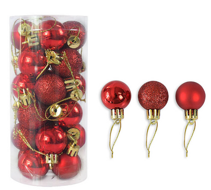 Christmas Decoration Shiny Matte Christmas Ball Holidays DealSniper.net 6cm Red