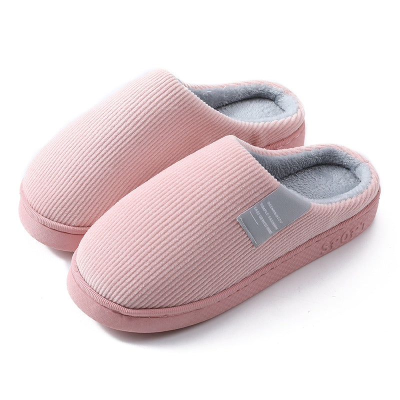 Indoor Corduroy Shoes Warm Plush Home Slipper Anti Slip Floor Women Gym From House Pink 36to37