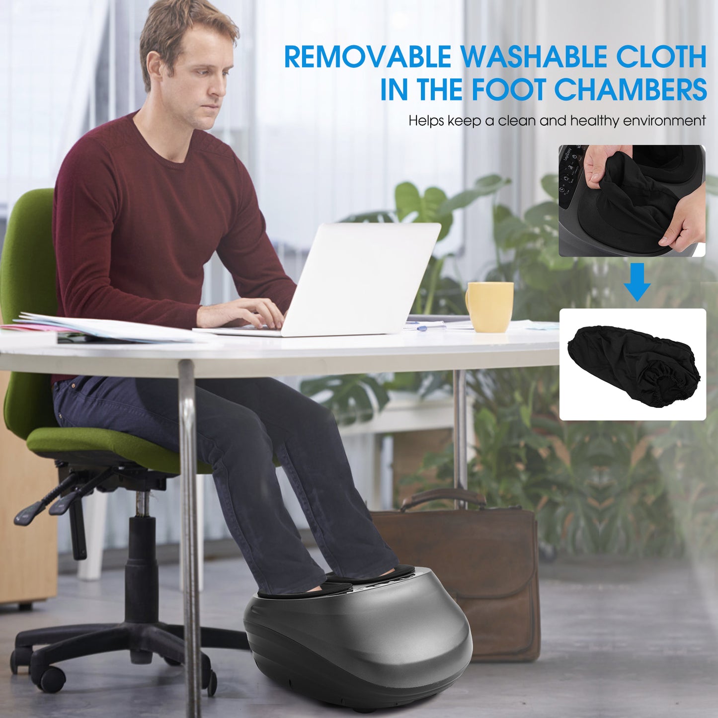Foot Massager Machine With Heat And Massage Gifts For Men And Women Shiatsu Deep Kneading Electric Feet Massager For Home And Office Use Health DealSniper.net
