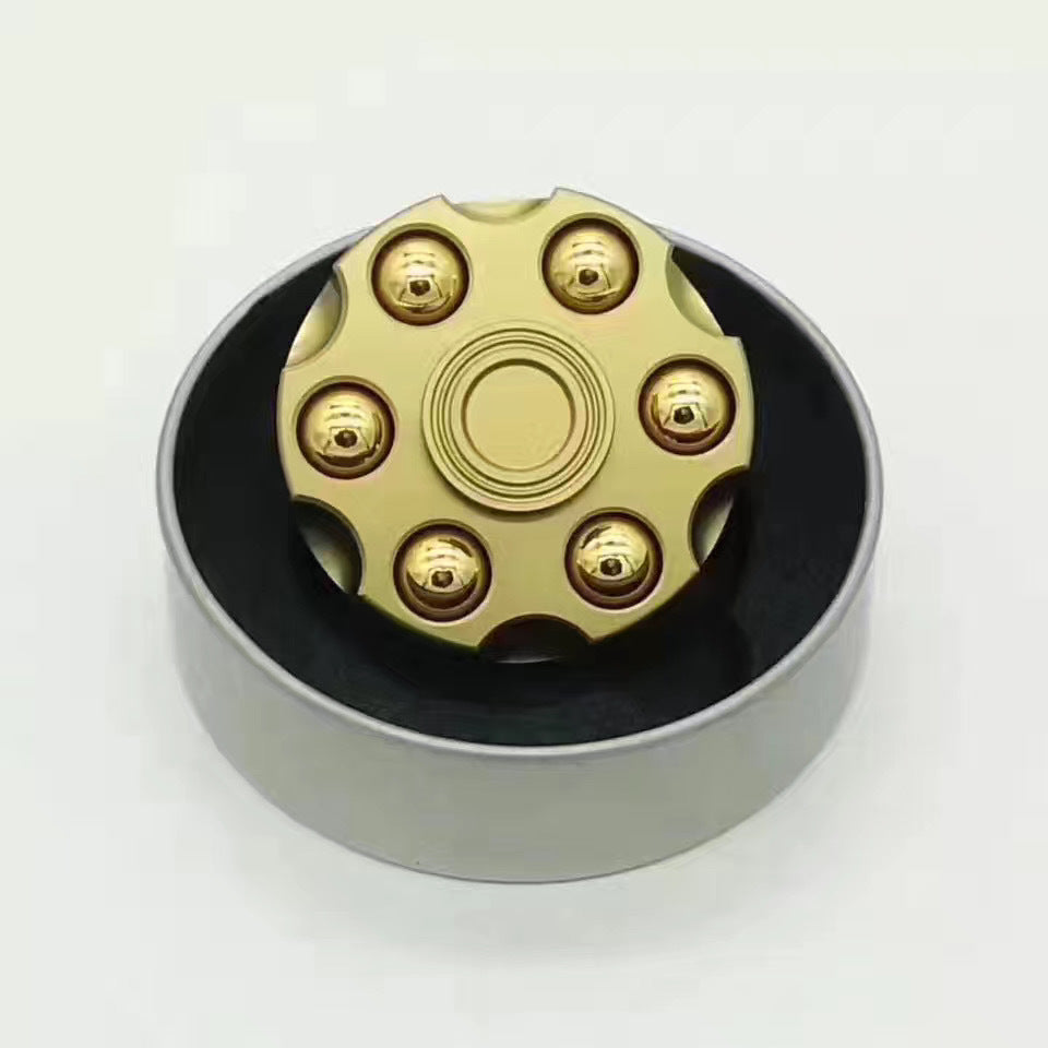 Unique Brass Gun Revolver Bullet Fidget Toy Spinner Hobby dealsniper-net Copper bullet Round tin box