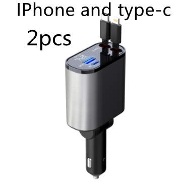 Metal Car Charger 100W Super Fast Charging Car Cigarette Vehicle DealSniper.net Metal Silver Gray2pcs 100W