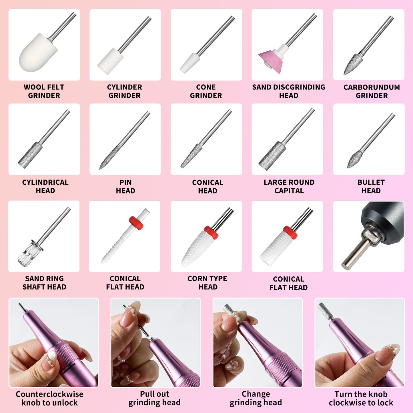 Portable Electric Nail Drill Cordless, 35000 RPM Electric Nail File Beauty dealsniper-net