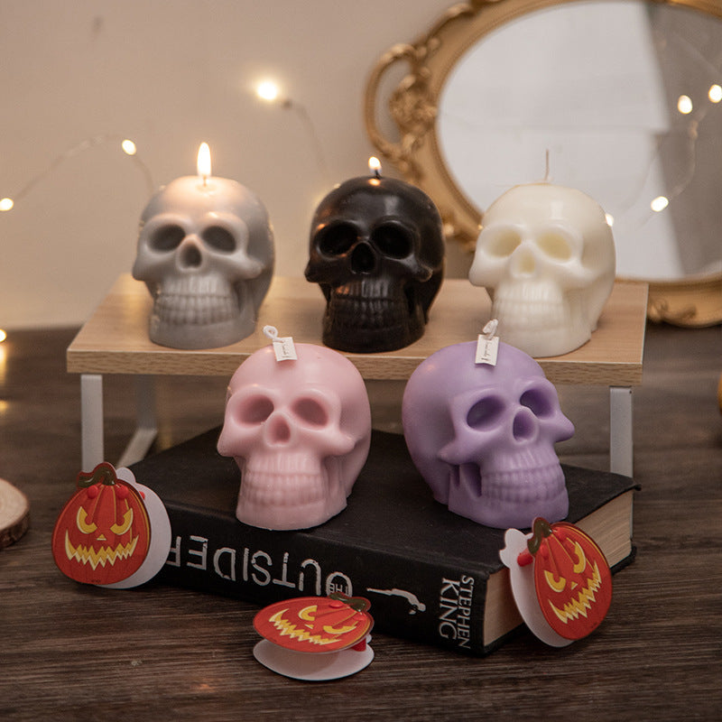 Halloween Skull Aromatherapy Candle Handmade Holidays DealSniper.net