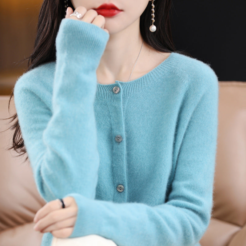 Women's Cashmere Cardigan O-neck Loose Sweaters Women DealSniper.net