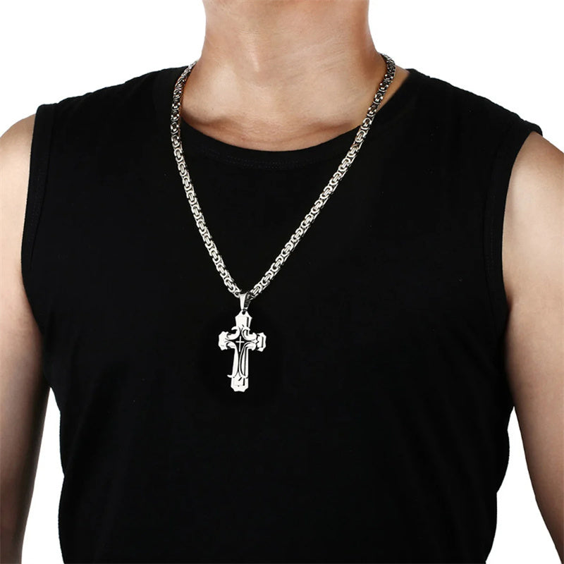 Fashion Jewelry Christian Trinity Latin Cross Necklace Jewelry dealsniper-net