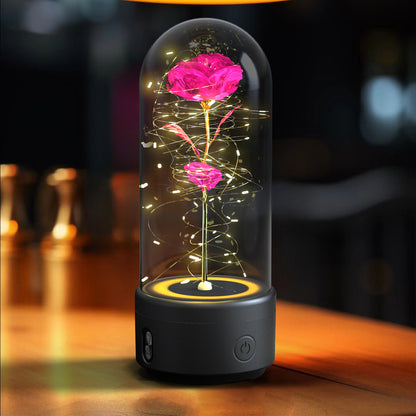 Creative 2 In 1 Rose Flowers LED Light And Bluetooth Speaker