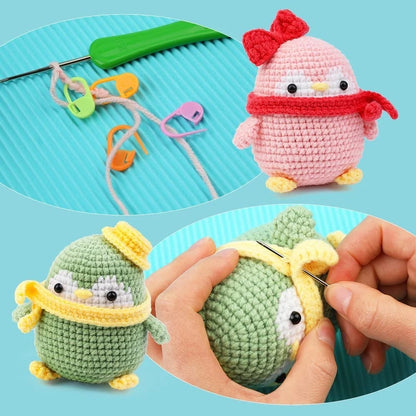 Penguin Crochet Material Package Diy Wool Knitting Doll Decoration Kids dealsniper-net