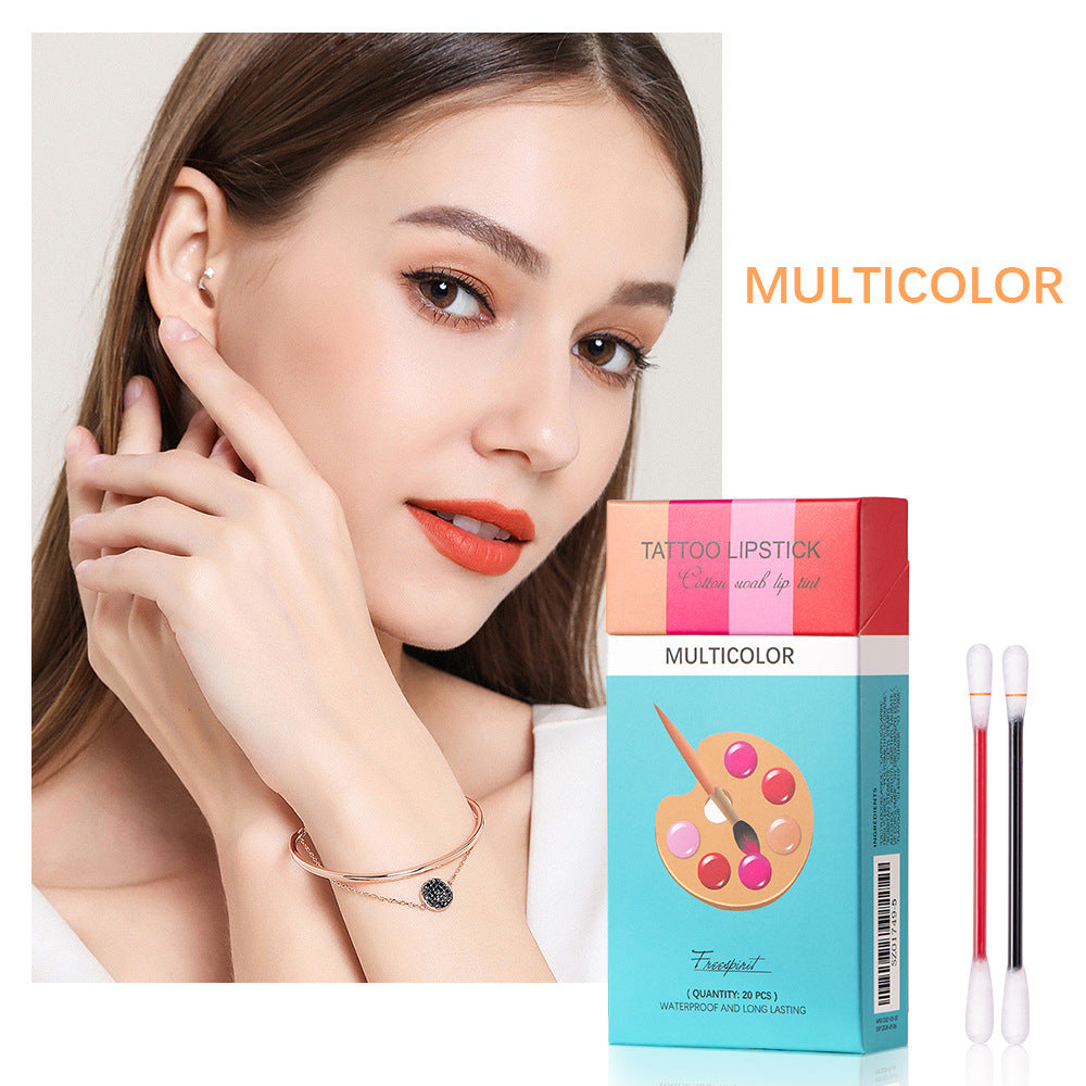 20 Pcs Set Cotton Swab Lipsticks Beauty Gym From House Fourcolor mixed color outfit