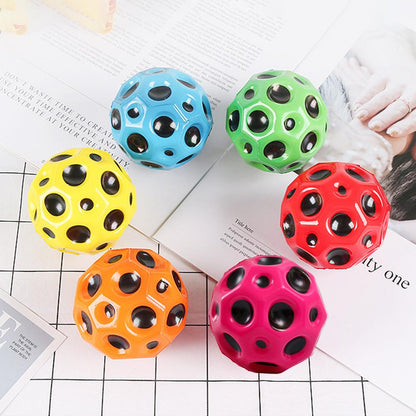 Hole Ball Soft Bouncy Ball Anti-fall Moon Shape Porous Bouncy Ball Kids Indoor Outdoor Toy Ergonomic Design Kids dealsniper-net