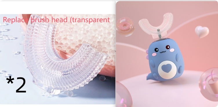 Children'S Electric Toothbrush Food Grade Silicone Oral Kids null Little Dinosaur Blue set2 2to6 Years Old