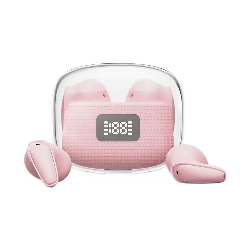 Tws Wireless Fully Transparent Space Capsule Half In-ear Bluetooth Headset Electronics dealsniper-net Pink Neutral