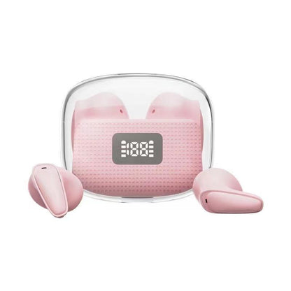 Tws Wireless Fully Transparent Space Capsule Half In-ear Bluetooth Headset Electronics dealsniper-net Pink Neutral
