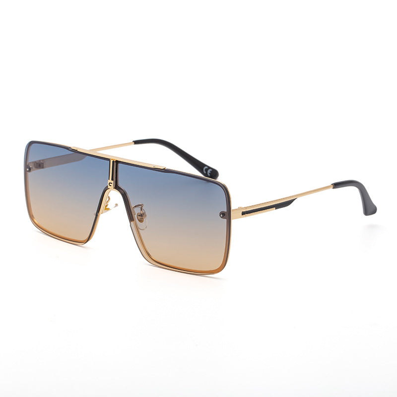 New Large-Frame Sunglasses For Men With Metal Frames Men Gym From House C6 blue yellow