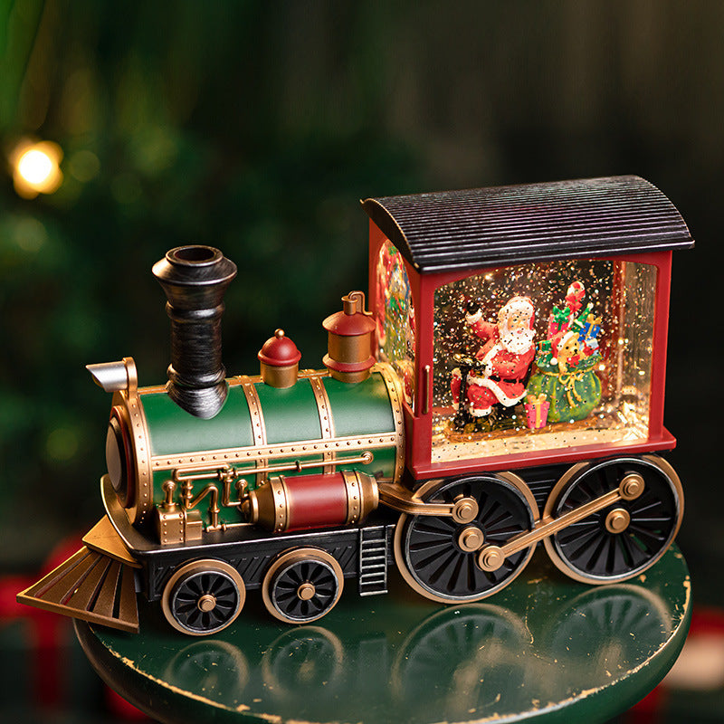 Christmas Train Music Box Snow Crystal Ball Children's Toys