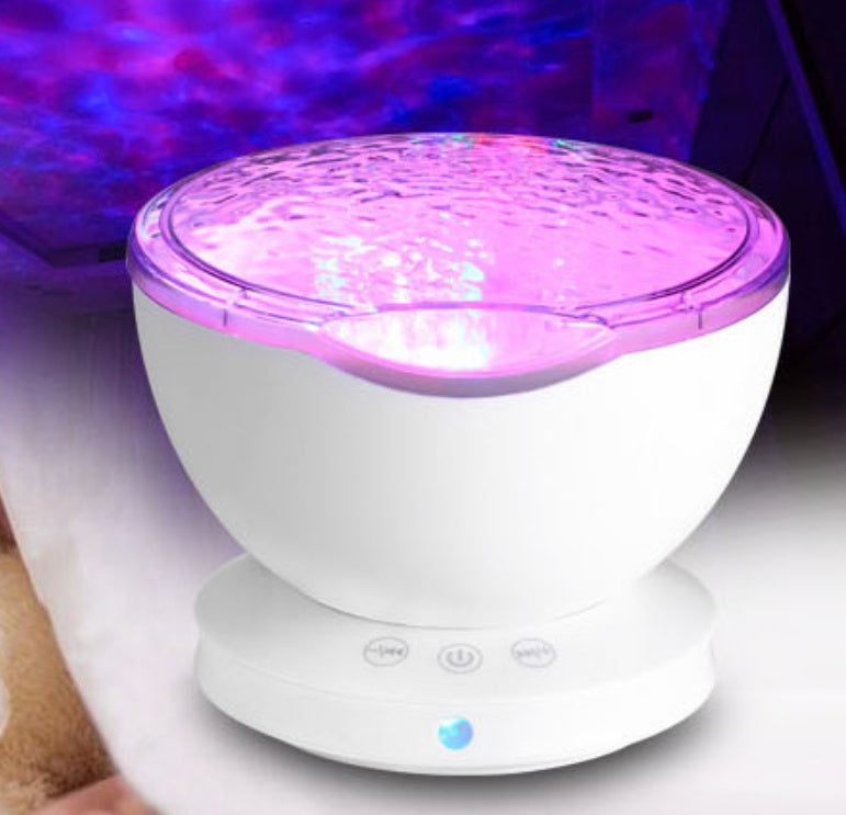 Ocean Wave Projector LED Night Light Remote Control Gadgets dealsniper-net White1