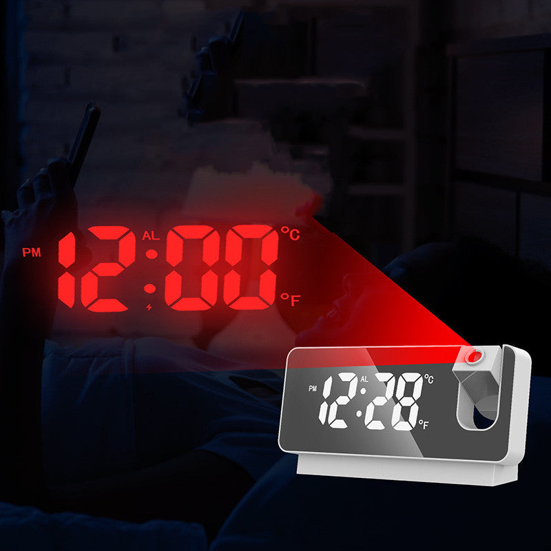 New 3D Projection Alarm Clock LED Mirror Clock Display House dealsniper-net