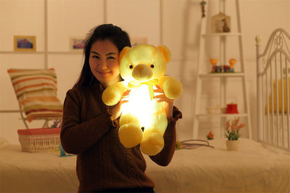 Creative Light Up LED Teddy Bear Stuffed Animals Plush Toy Kids dealsniper-net Yellow 30CM