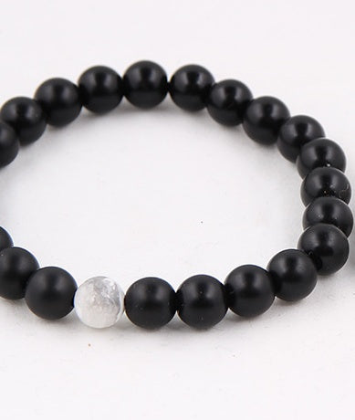 Handmade Black Lava Seven Chakra Healing Balance Beaded Bracelet Jewelry dealsniper-net Black turquoise