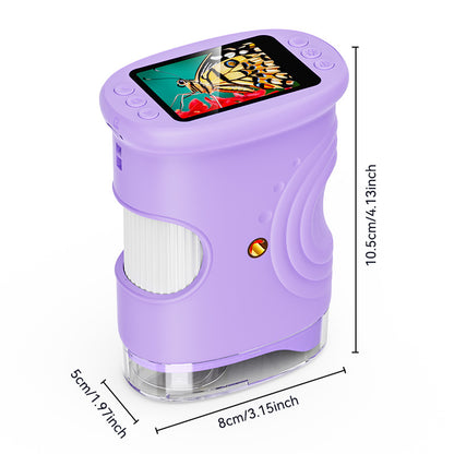 Outdoor Exploration Children's Handheld Digital Microscope Kids Gym From House 382 Purple Monocular 100 Times
