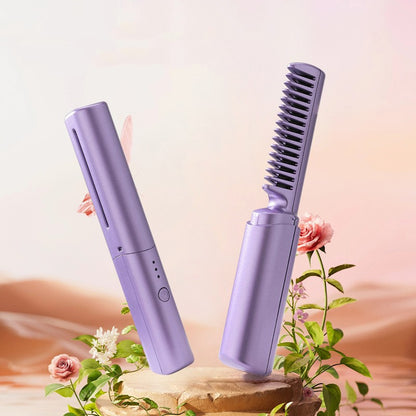 Professional Wireless Hair Straightener Curler Comb Fast Heating Beauty dealsniper-net